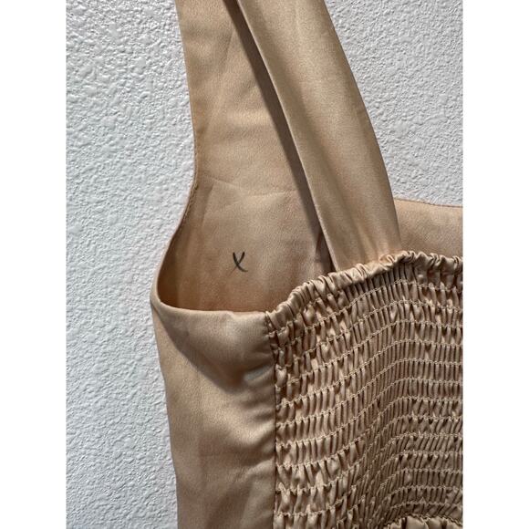 Show Me Your MuMu Claire Midi Dress Small Champagne - Picture 6 of 9